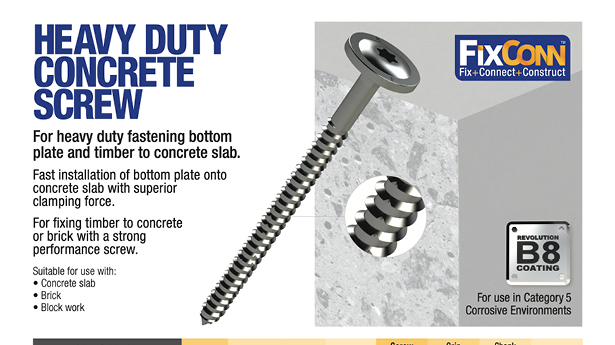 FixConn Heavy Duty Concrete Screw