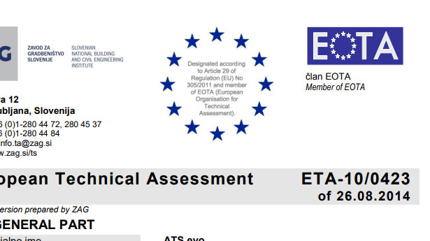Iccons Safety Bolt ETA Approval