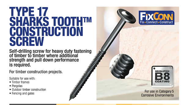FixConn Type 17 Sharks Tooth Construction Screw