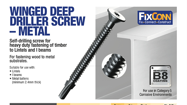 FixConn Winged Deep Driller Screw - Metal