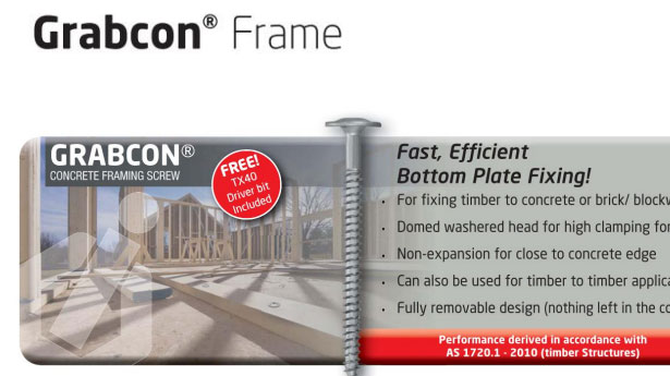 Iccons Grabcon Frame Screw Technical Data